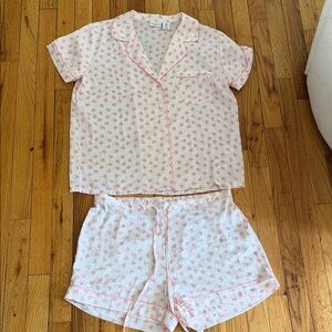Women's Pink Heart Pajama Set